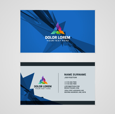 Template company business cards set vector 08