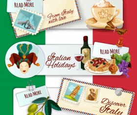 Travel banner with stamp vector 01