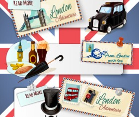 Travel banner with stamp vector 02