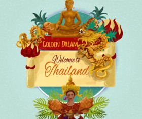 Travel thailand design background vector