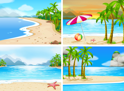 Tropical travel sea background vector 02