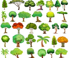 Various tree vectors material set 01