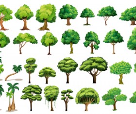 Various tree vectors material set 04
