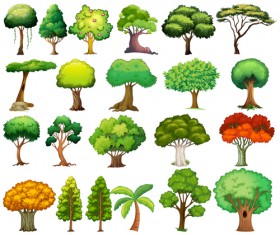 Various tree vectors material set 05