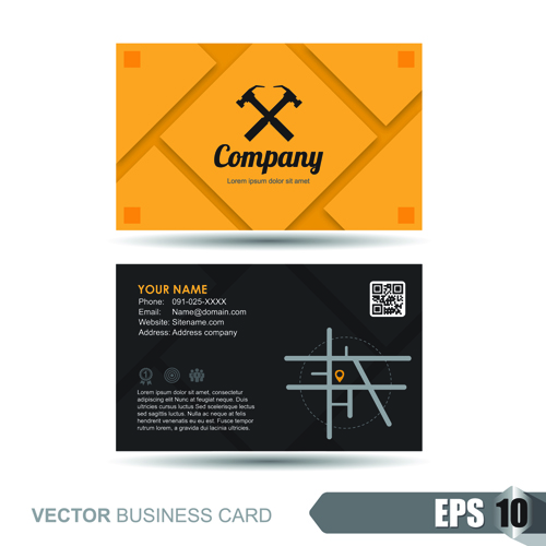 Vector business card company design template 01