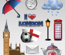 Vector great britain design elements set 01