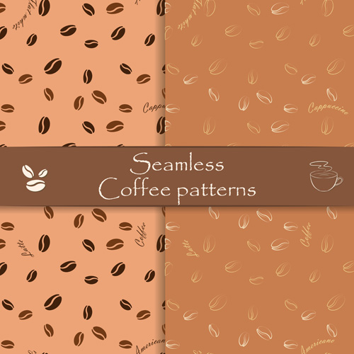 Vector seamless coffee pattern graphics 01