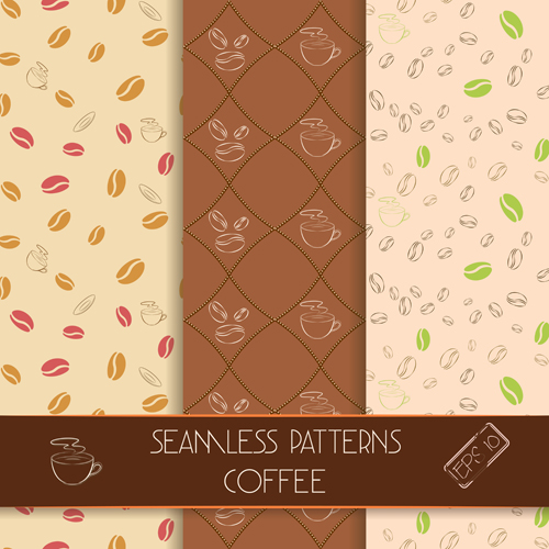 Vector seamless coffee pattern graphics 02