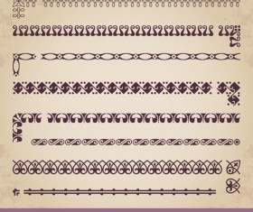 Vintage borders with corner elements vectors 01