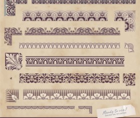 Vintage borders with corner elements vectors 03