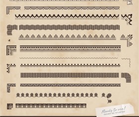 Vintage borders with corner elements vectors 04