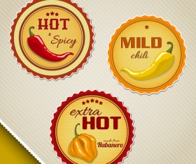 Vintage labels chili sauces vector