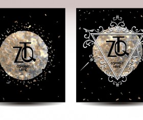 Vintage luxury cards vector set 01