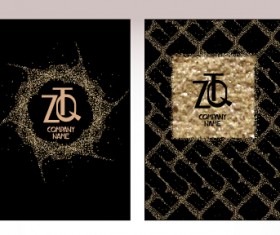 Vintage luxury cards vector set 02