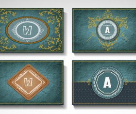 Vintage styles cards ornate vector