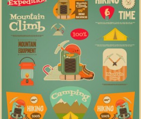 Vintage travel sticker with logos vectors 02