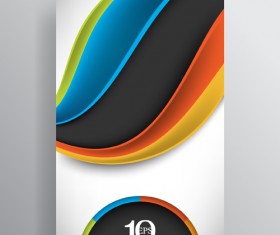 Wavy abstract business vector template 02