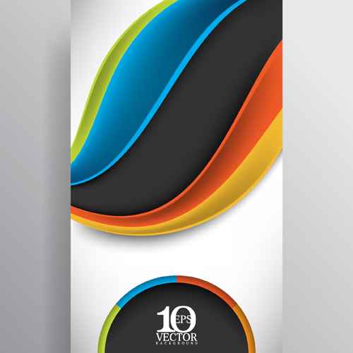 Wavy abstract business vector template 02