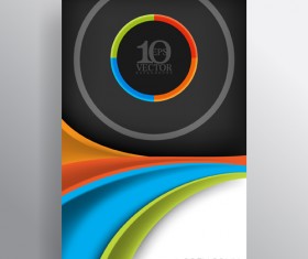 Wavy abstract business vector template 03