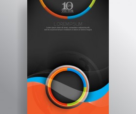 Wavy abstract business vector template 06