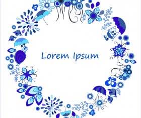 Weather elements cartoon wreath vector 02