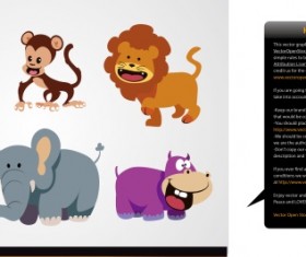 Wild animal cartoon illustration vector