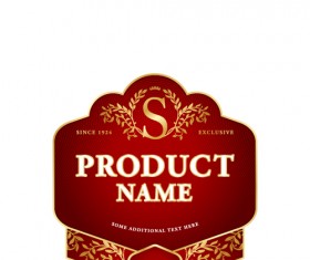 Wine label vintage design vector material set 02