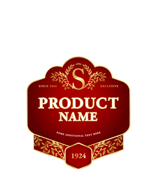 Wine label vintage design vector material set 02
