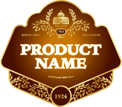 Wine label vintage design vector material set 06
