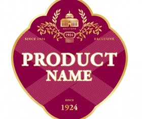 Wine label vintage design vector material set 08