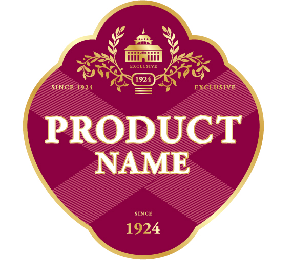 Wine label vintage design vector material set 08