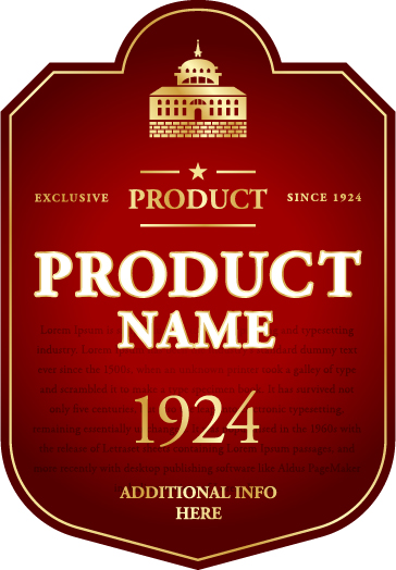 Wine label vintage design vector material set 12