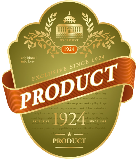 Wine label vintage design vector material set 13