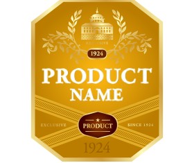 Wine label vintage design vector material set 17