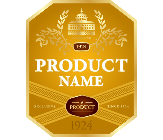 Wine label vintage design vector material set 17