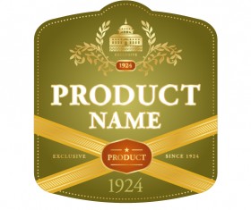 Wine label vintage design vector material set 18