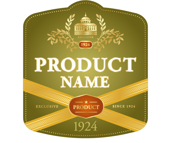 Wine label vintage design vector material set 18