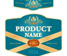 Wine label vintage design vector material set 19