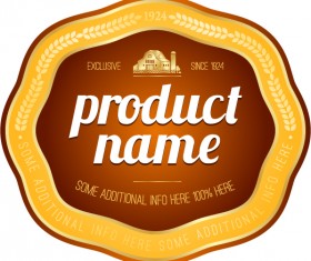 Wine label vintage design vector material set 22