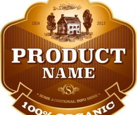 Wine label vintage design vector material set 25