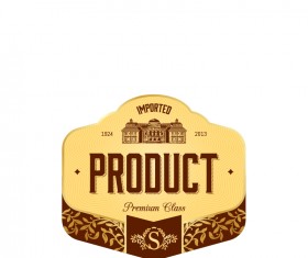 Wine label vintage design vector material set 30