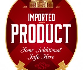 Wine label vintage design vector material set 31