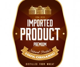 Wine label vintage design vector material set 33