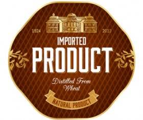 Wine label vintage design vector material set 35