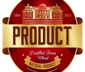 Wine label vintage design vector material set 36