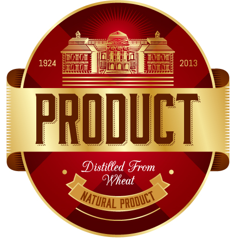 Wine label vintage design vector material set 36