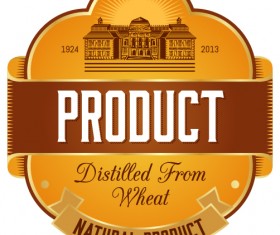 Wine label vintage design vector material set 37