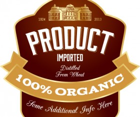 Wine label vintage design vector material set 39