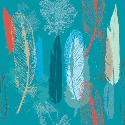 Feathers hand drawing background vectors