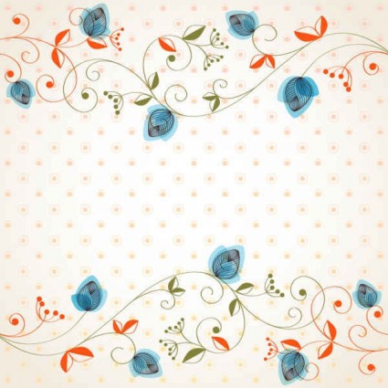 Cute floral art background vector material 01